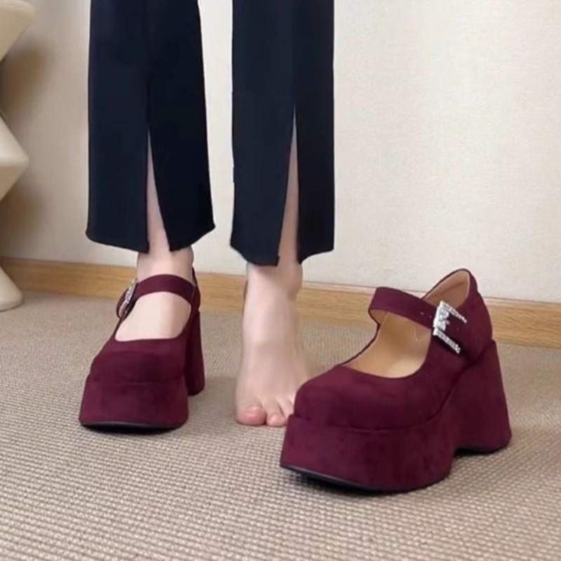 Women'S Fashion Korea - Thick Platform Mary Jane Shoes Women