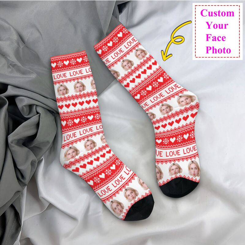 Women'S Fashion Socks - Christmas Personalized Custom Face Photo Dress