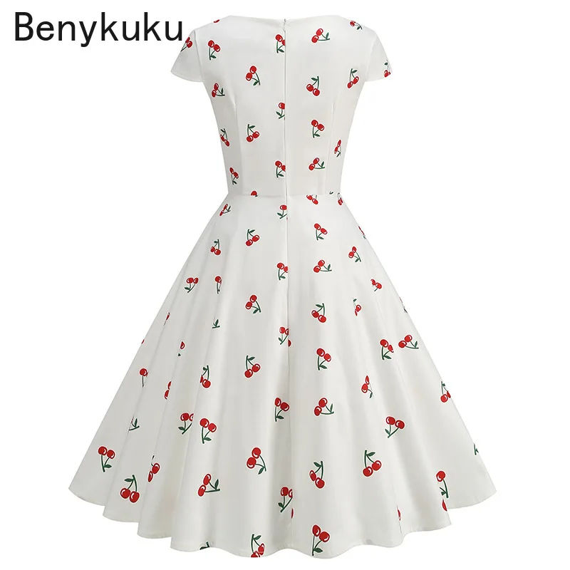 Print Cherry Sunflower 50s 60s - Women'S Fashion Of The 50S ulasan dan harga