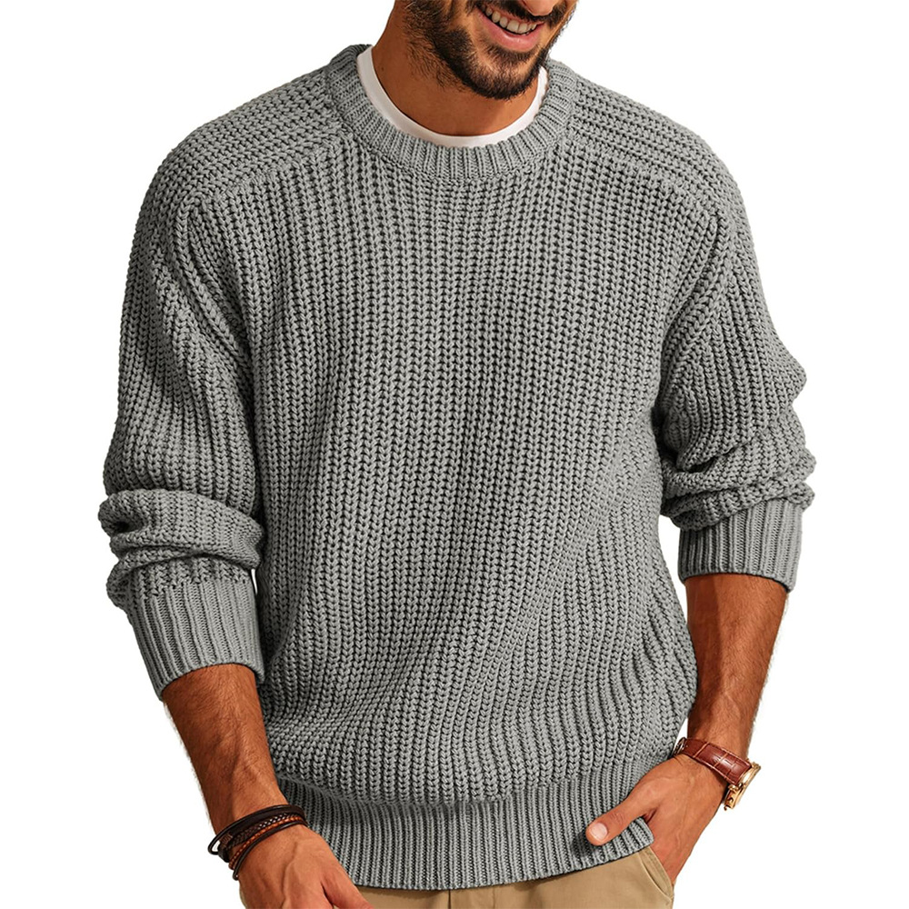 Men’s Knitted Sweater Casual C - Ribbed Knit Sweater ulasan dan harga