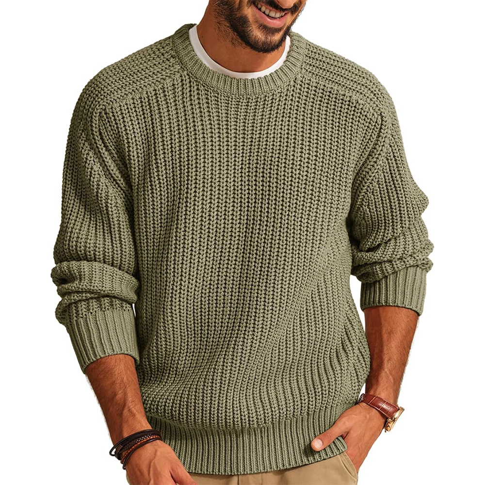 Men’s Knitted Sweater Casual C - Ribbed Knit Sweater ulasan dan harga
