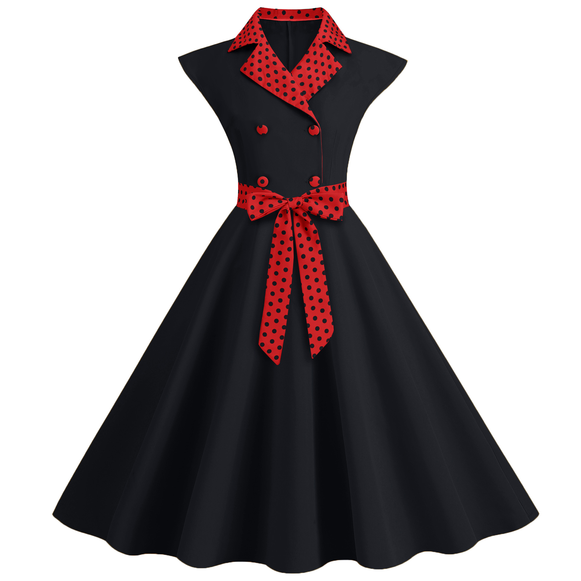 Women Elegtant Polka Dot Print - Women'S Fashion Of The 50S ulasan dan harga
