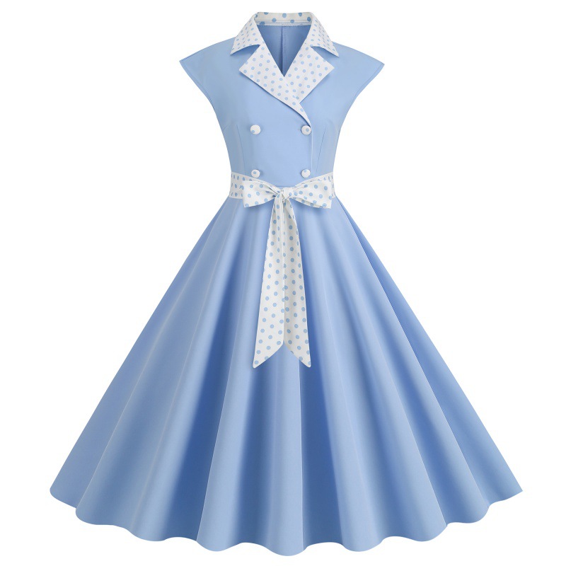 Women Elegtant Polka Dot Print - Women'S Fashion Of The 50S ulasan dan harga