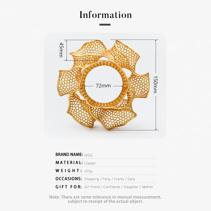 IVOG Petals Design Gold Color  - Women'S Fashion Website ulasan dan harga