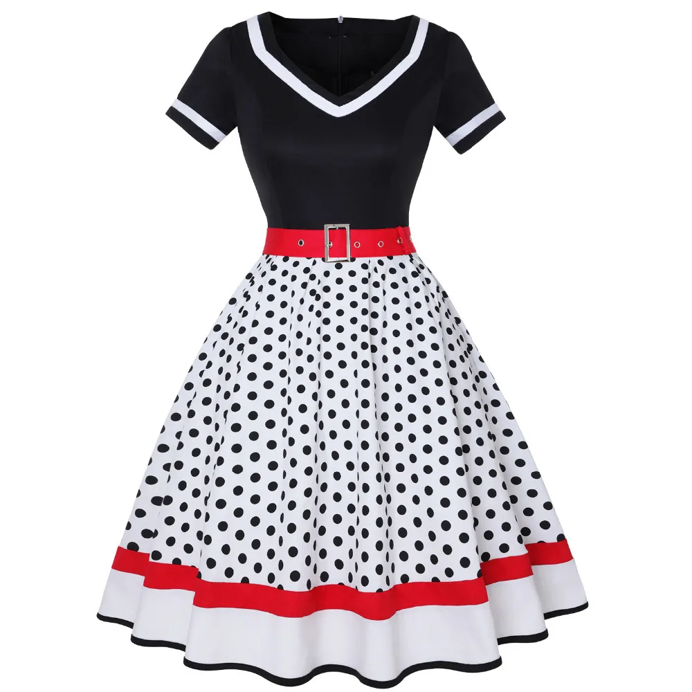 Vintage V-Neck Short Sleeve Sw - Women'S Fashion Of The 50S ulasan dan harga