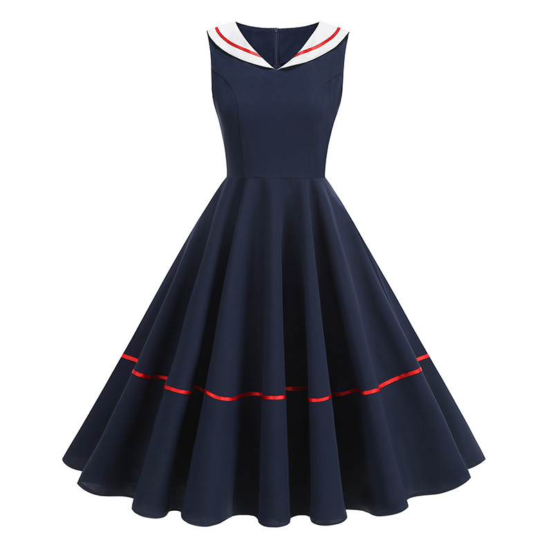 50s 60s Vintage Navy Style Dr - Women'S Fashion Of The 50S ulasan dan harga