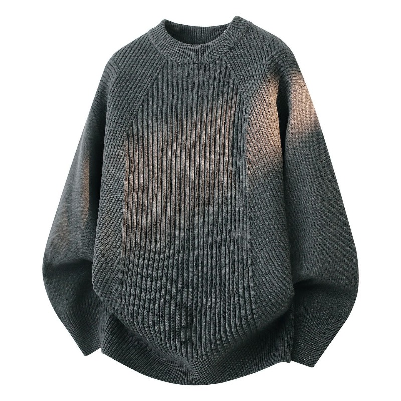 Women Crew Neck Diagonal Rib K - Ribbed Knit Sweater ulasan dan harga
