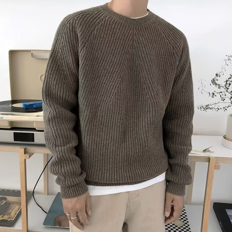 Streetwear Fashion Mens Knit S - Ribbed Knit Sweater ulasan dan harga