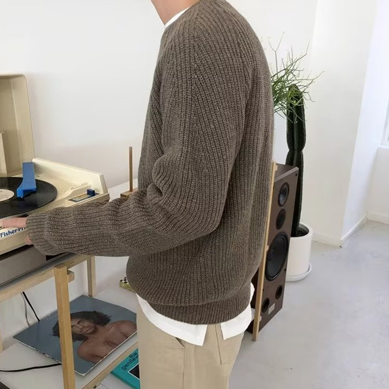 Streetwear Fashion Mens Knit S - Ribbed Knit Sweater ulasan dan harga