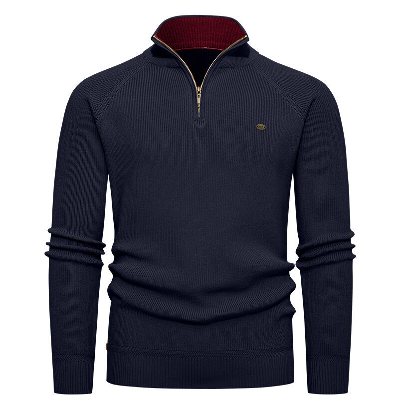 Men's Light Blue Ribbed Knit H - Ribbed Knit Sweater ulasan dan harga