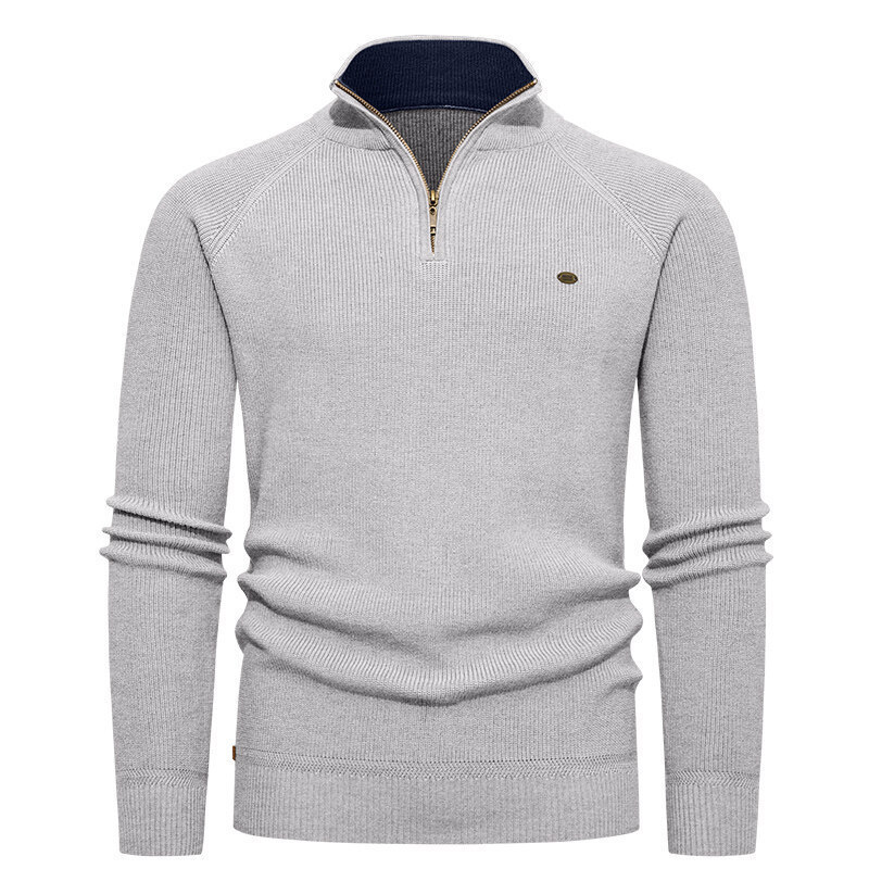 Men's Light Blue Ribbed Knit H - Ribbed Knit Sweater ulasan dan harga