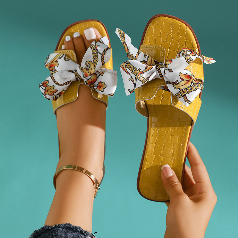 Women Fashion Bow Slide Sandal - Women'S Fashion Korea ulasan dan harga