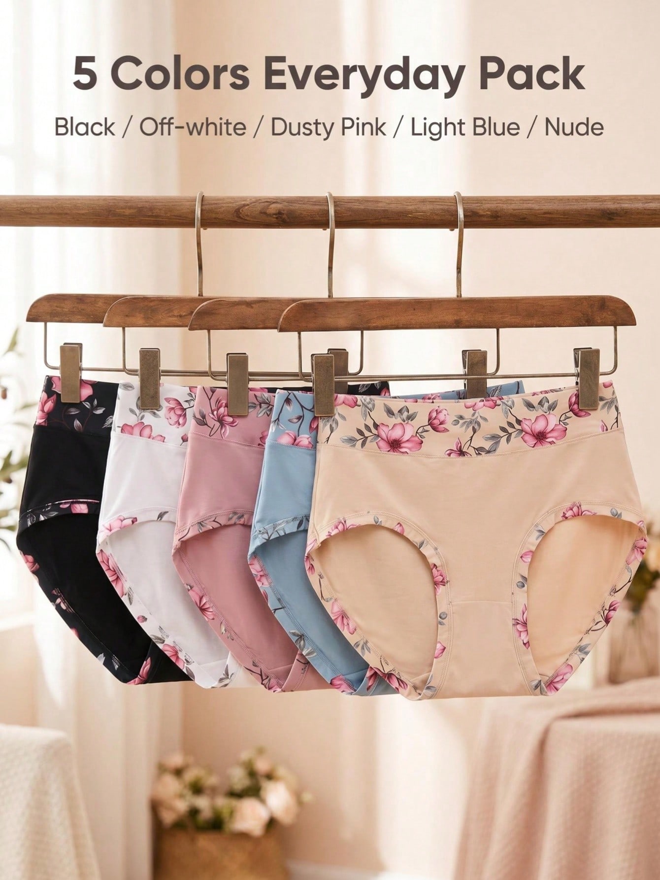 5PCS Plus Size Women's Flower  - Women'S Fashion Trends ulasan dan harga
