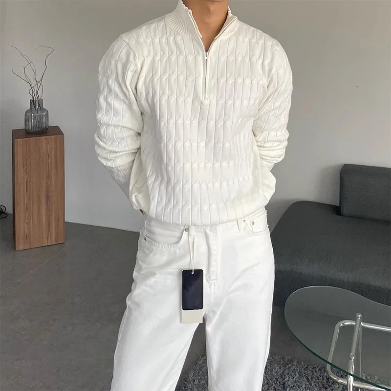 Men's Sweater Casual Jacquard  - Ribbed Knit Sweater ulasan dan harga