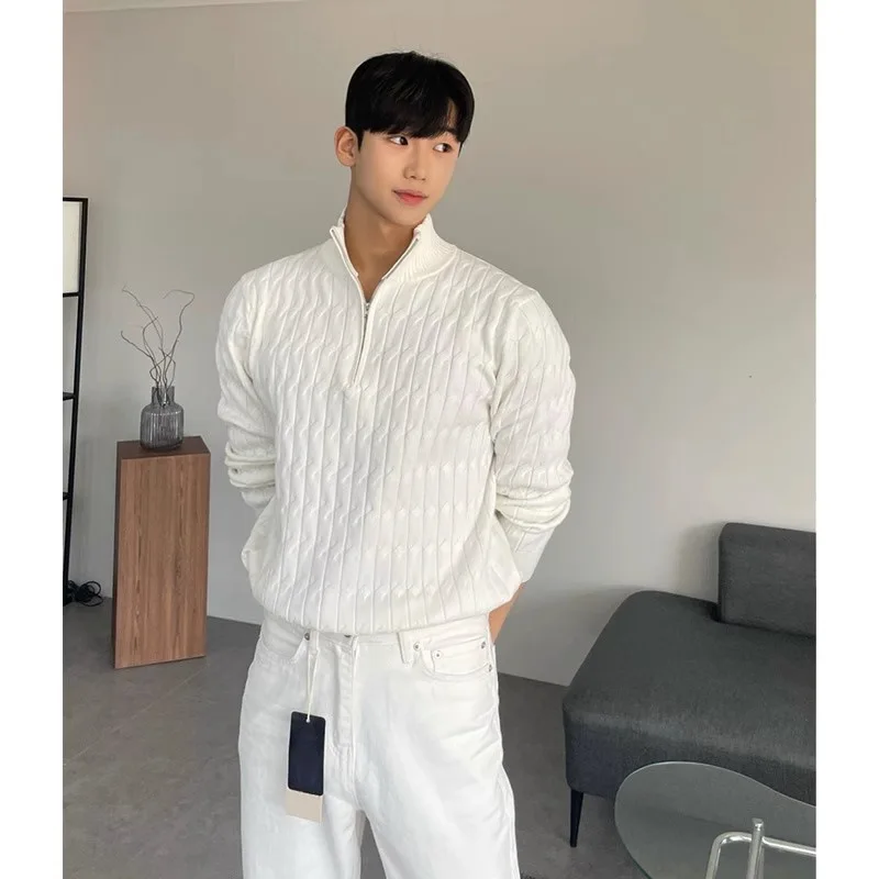 Men's Sweater Casual Jacquard  - Ribbed Knit Sweater ulasan dan harga