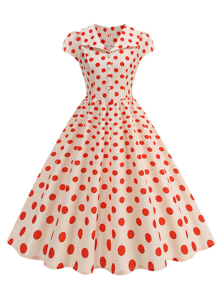 Women's Polka Dot Summer Dress - Women'S Fashion Of The 50S ulasan dan harga