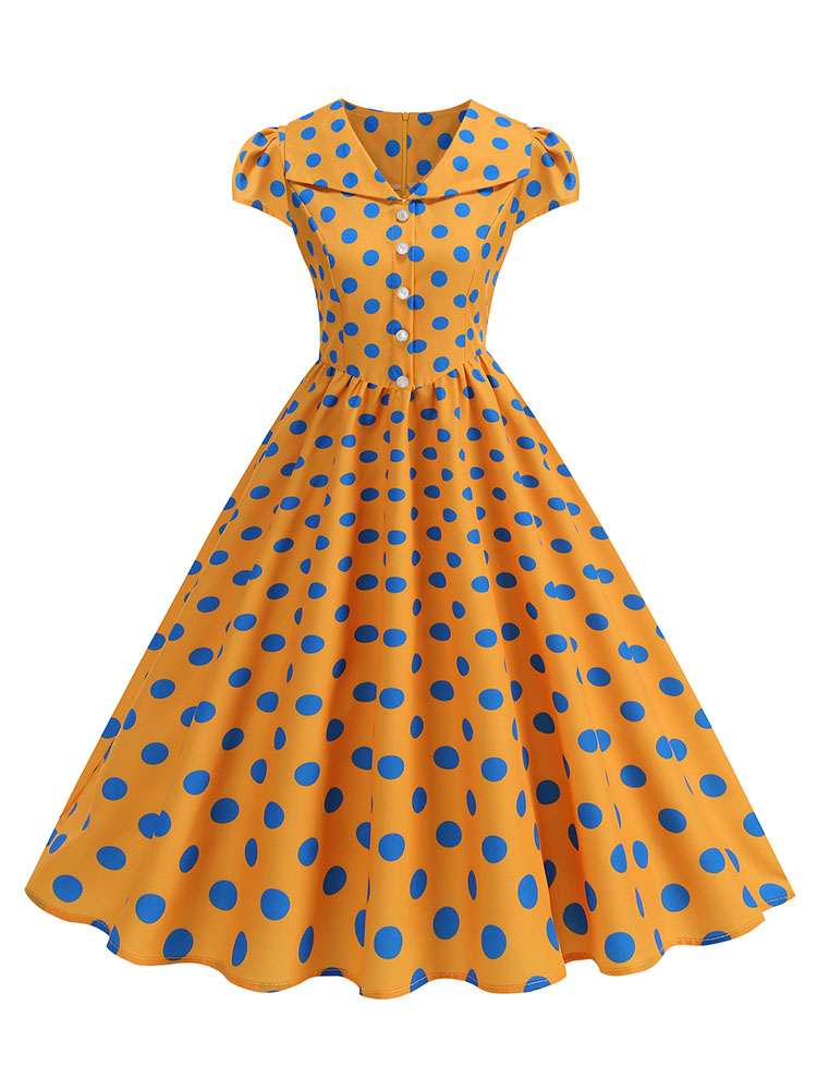 Women's Polka Dot Summer Dress - Women'S Fashion Of The 50S ulasan dan harga