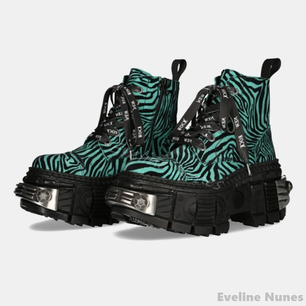 Retro Contrast Color Leopard P - Women'S Fashion Leather Boots ulasan dan harga