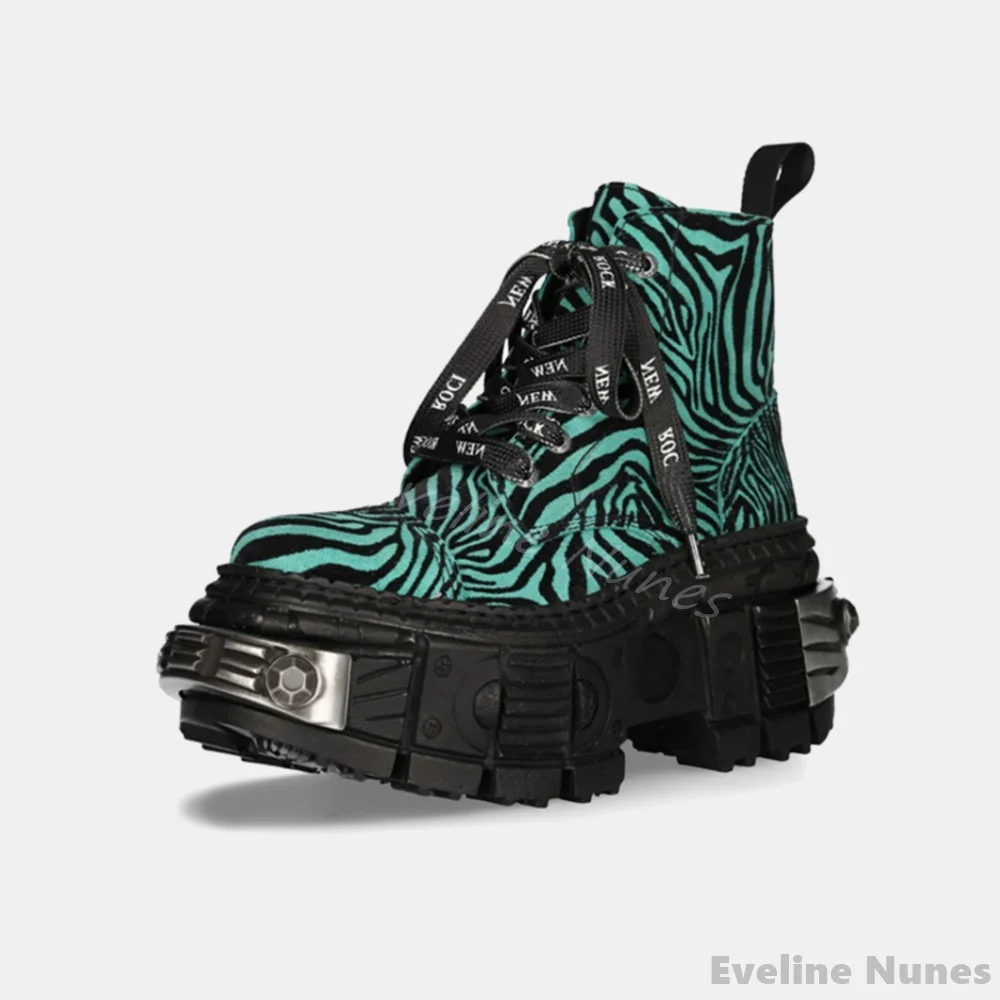 Retro Contrast Color Leopard P - Women'S Fashion Leather Boots ulasan dan harga