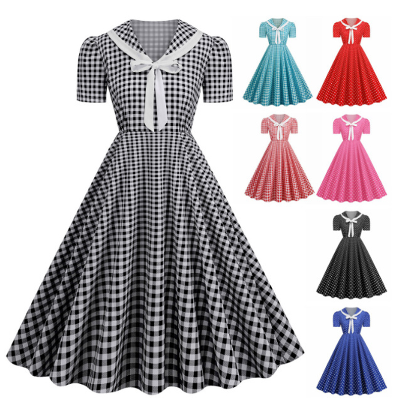 Polka Dot Printed Vintage Larg - Women'S Fashion Of The 50S ulasan dan harga