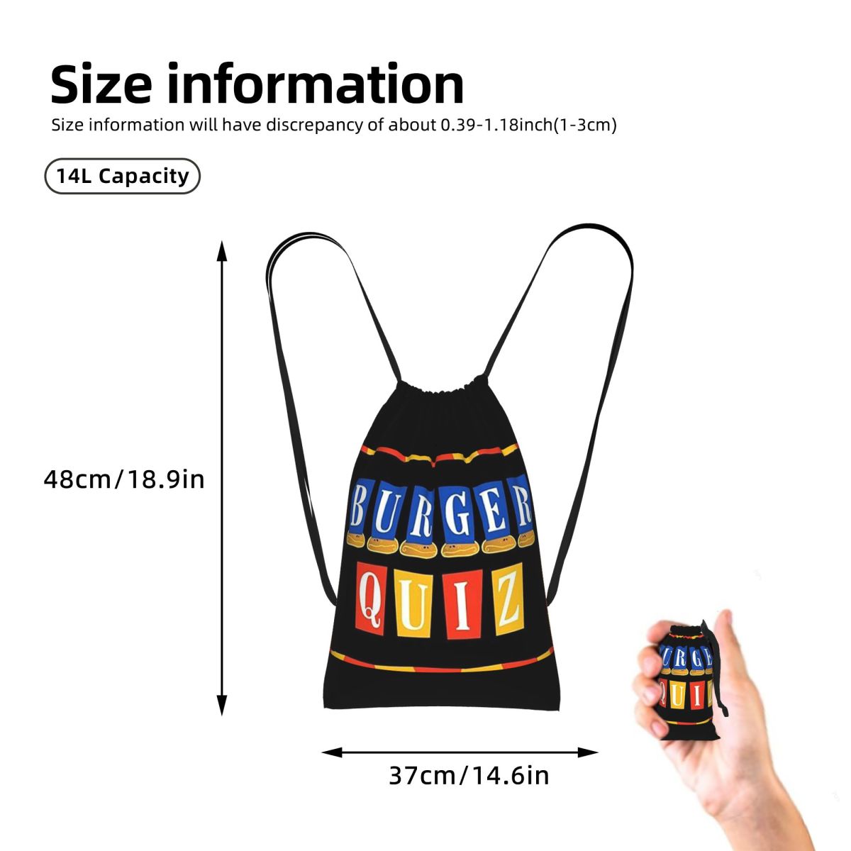 Burger Quiz New Logo Backpacks - Women'S Fashion Quiz ulasan dan harga