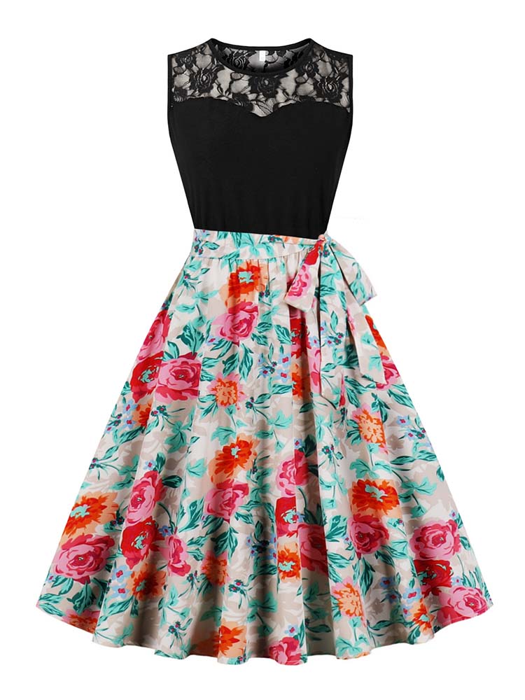 Elegant High Waist Sleeveless  - Women'S Fashion Of The 50S ulasan dan harga