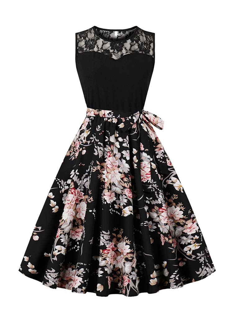 Elegant High Waist Sleeveless  - Women'S Fashion Of The 50S ulasan dan harga