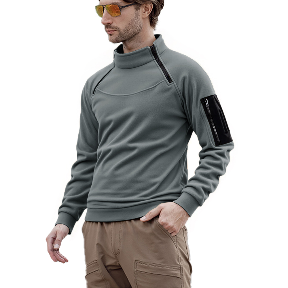 Men's Long Sleeve Tactical Hoo - Ribbed Knit Sweater ulasan dan harga