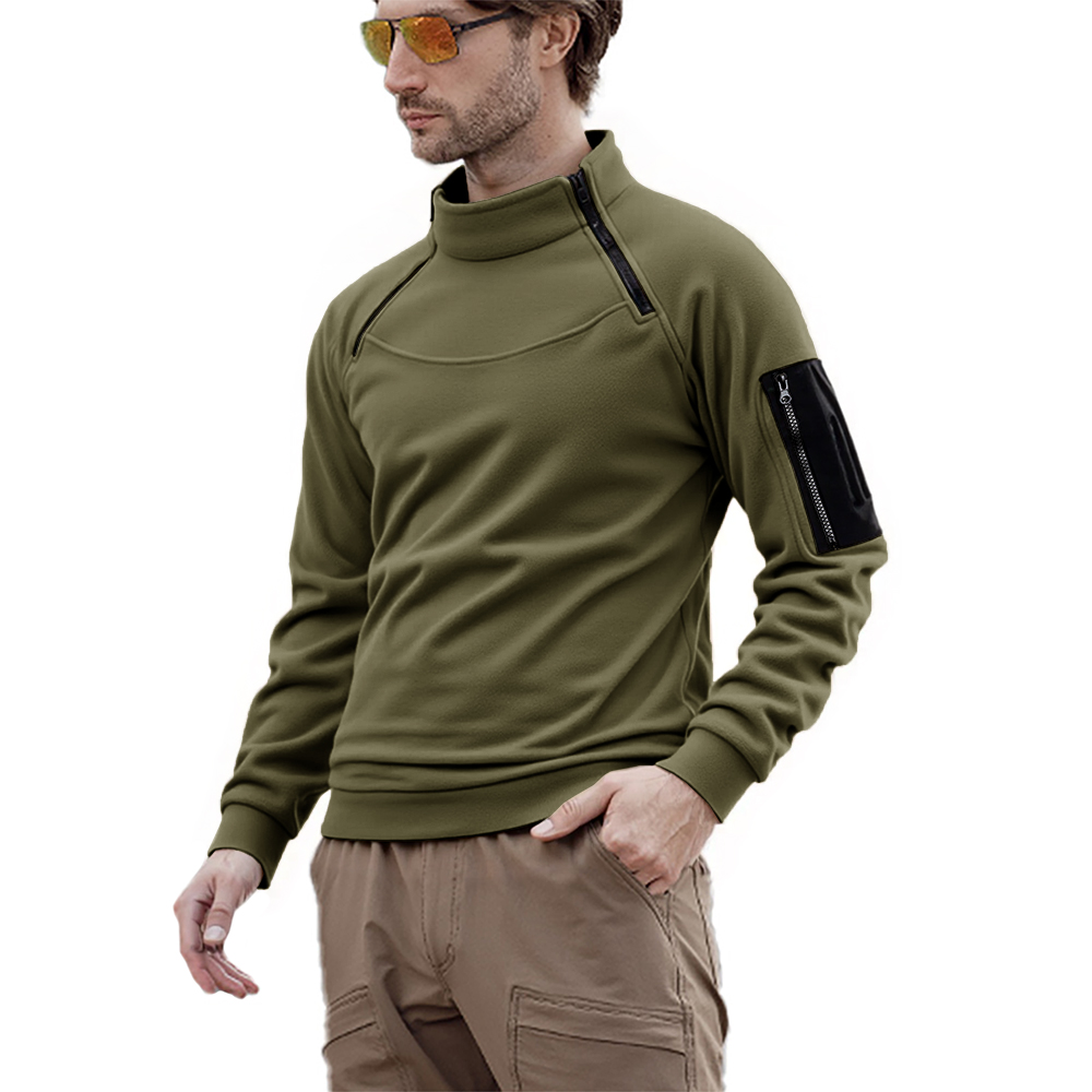 Men's Long Sleeve Tactical Hoo - Ribbed Knit Sweater ulasan dan harga