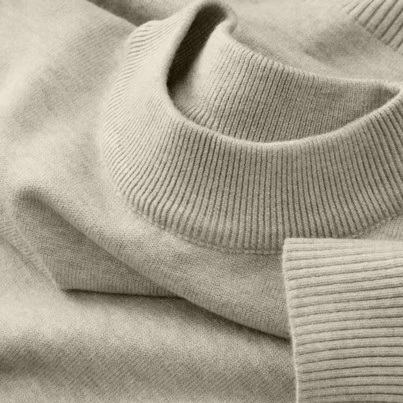 Autumn New Men's Casual Mock T - Ribbed Knit Sweater ulasan dan harga