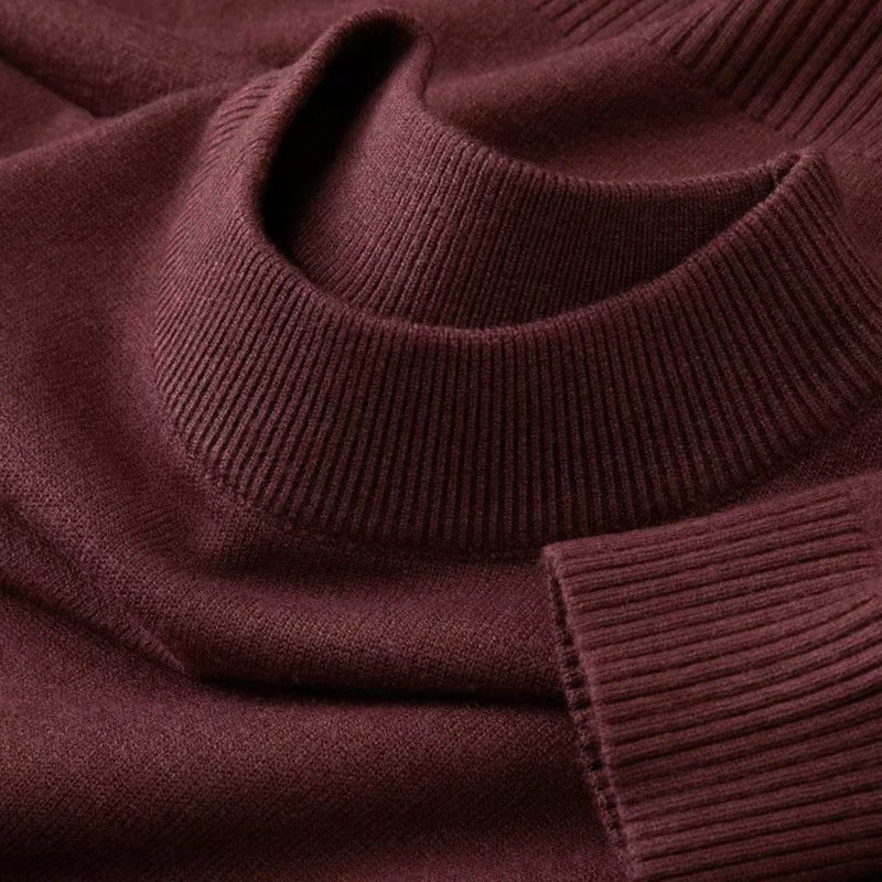 Autumn New Men's Casual Mock T - Ribbed Knit Sweater ulasan dan harga