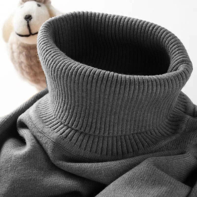 Mens Turtleneck Sweater Slim F - Ribbed Knit Sweater ulasan dan harga