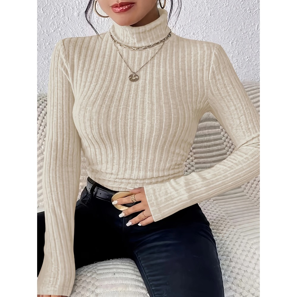 Plus Size 1XL-5XL Women's Slim - Ribbed Knit Sweater ulasan dan harga