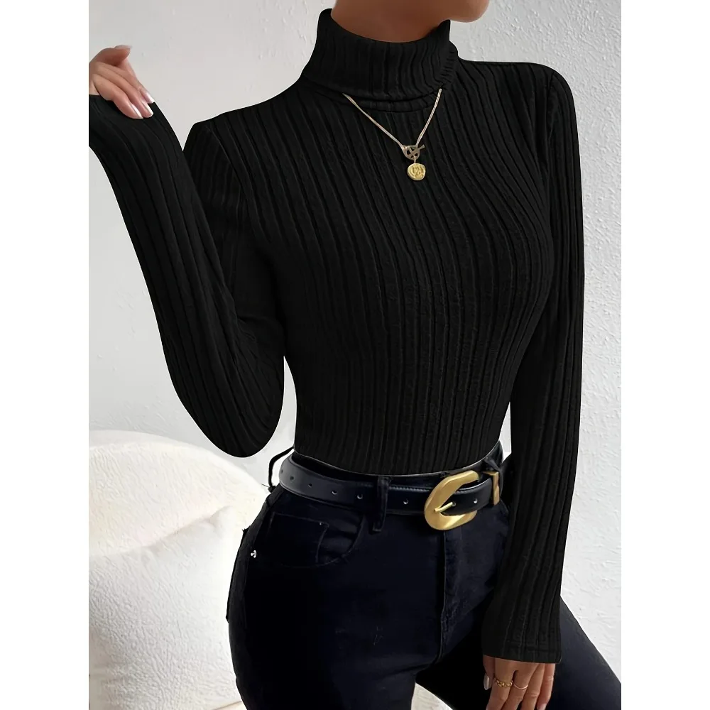 Plus Size 1XL-5XL Women's Slim - Ribbed Knit Sweater ulasan dan harga