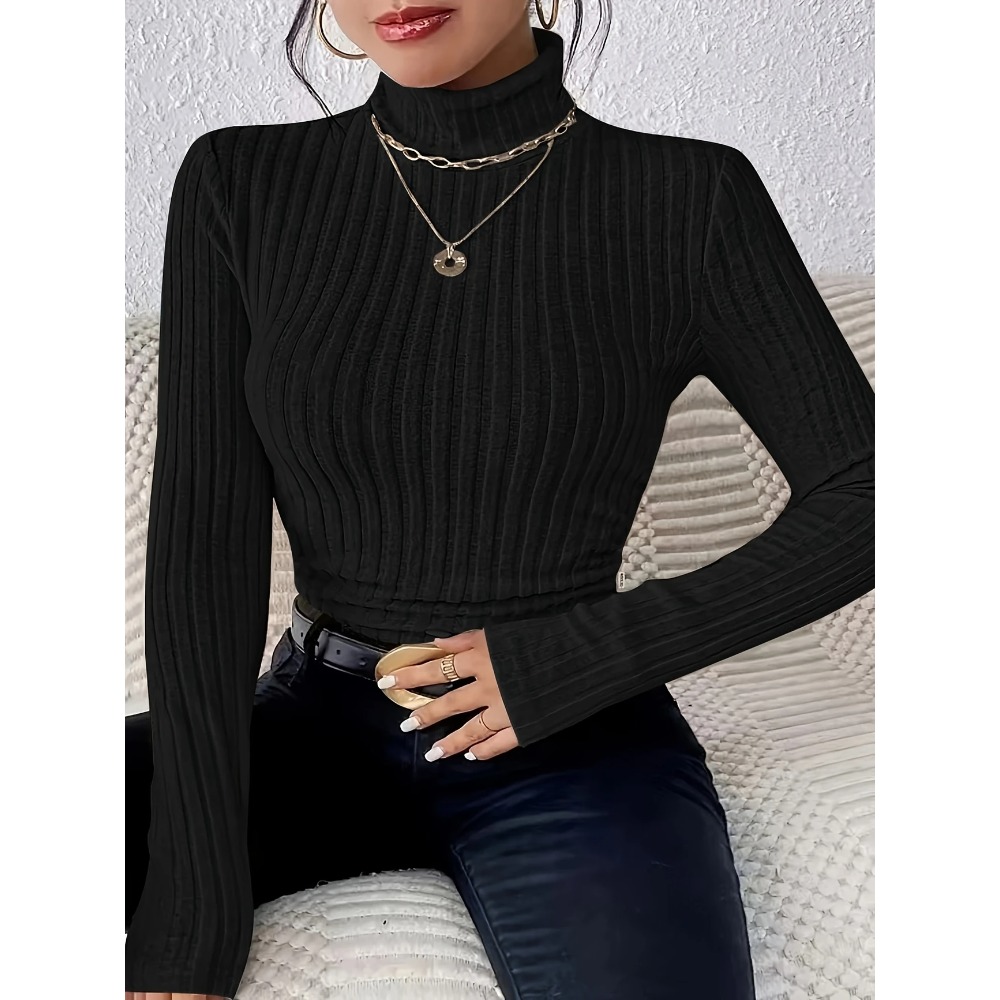 Plus Size 1XL-5XL Women's Slim - Ribbed Knit Sweater ulasan dan harga