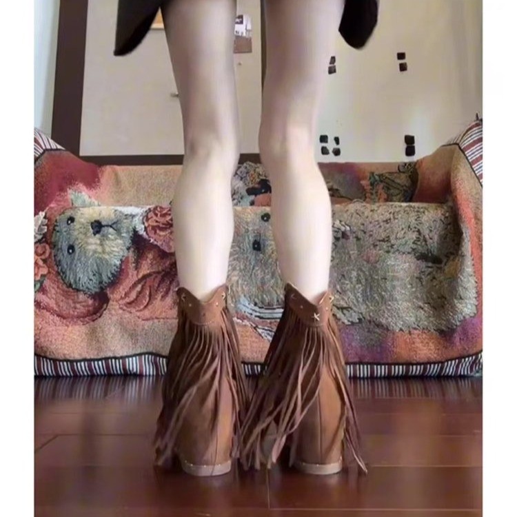 Roman fringe women's sandals s - Women'S Fashion Leather Boots ulasan dan harga