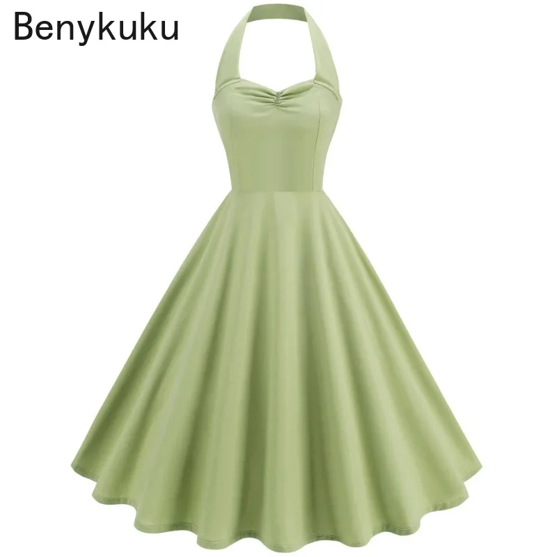Solid Backless Pin Up 50s 60s  - Women'S Fashion Of The 50S ulasan dan harga