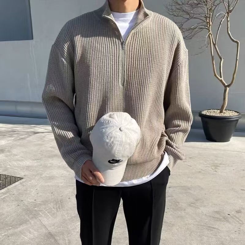 Autumn & Winter Men's Knitting - Ribbed Knit Sweater ulasan dan harga